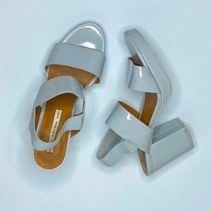 Y2K Baby Blue Summer Strap Block Heel Shoes